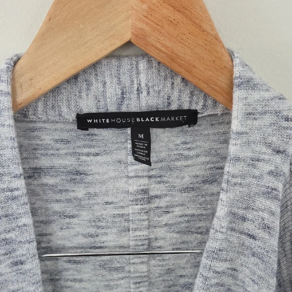 White House Black Market Heathered Gray Drape Vest